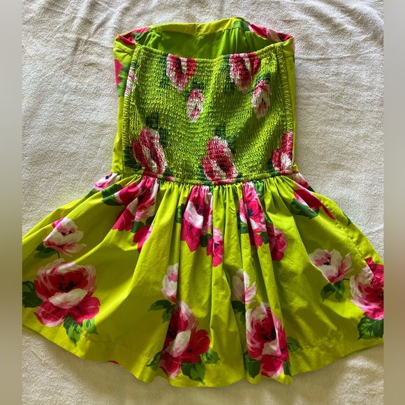 Gilly Hicks Lime Green and Pink Floral Juniors Size Large - Picture 3 of 6